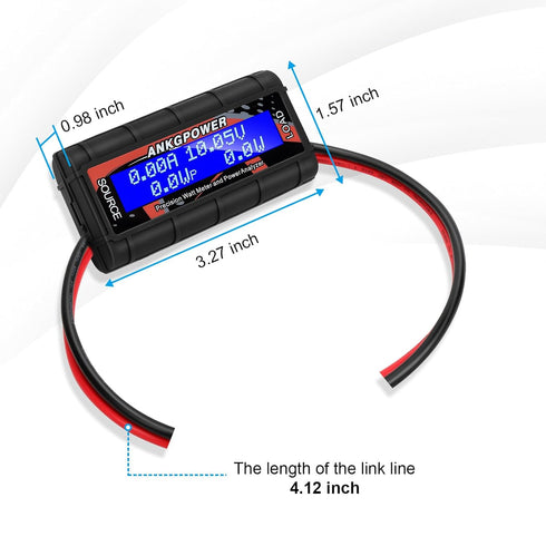 150A Watt Meter Power Analyzer, High Precision RC with Digital LCD Screen for Voltage (V) Current (A) Power (W) Charge(Ah) and Energy (Wh) Measure...