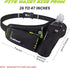 Labeol Waist Pack, Waterproof Hydration Belt with Water Bottle Holder, Adjustable Fanny Pack for Running, Hiking, Walking, Cycling, Black...