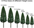 Model Trees Hobby Train Scenery Set Artificial Miniature Pine Cedar Firs Conifers Figurines Décor Toy Kit with Green Leaves and Base DIY for Moss ...