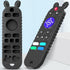 TV Remote Control Shape Baby Teething Toys and Phone Shape Teether Toys for Babies 6-12 Months, Soft Flexible Silicone Chew Toys for Baby - Black...