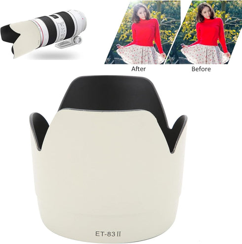 070 ET?83? Portable Flexible Reversible Camera Lens Hood Shade Protector for Canon EF 70?200mm F2.8 L USM Lens...