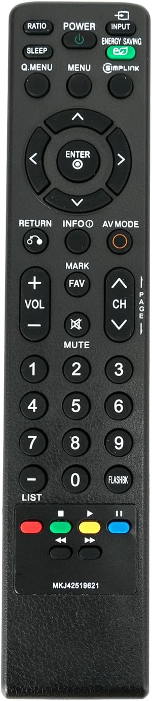 MKJ42519621 Replace Remote fit for LG TV 32LH40 32LH40-UA 32LH40UA 37LH40 37LH40-UA 37LH55 37LH55-UA 42LH40 42LH55 42LH55-UA 47LH55 32CL40 42CL40 ...