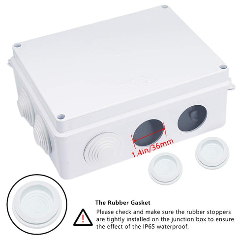 Zulkit Junction Box ABS Plastic Dustproof Waterproof IP65 Universal Electrical Boxes Project Enclosure White 7.9 x 6.1 x 3.1 inch (200 x155 x 80mm...