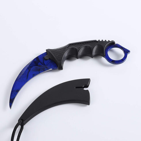 TOPOINT Karambit Knife, Stainless Steel Fixed Blade Knife with Sheath and Cord Knife CS-GO for Hunting Camping and Field Survival (Dark blue)...