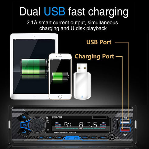 Bluetooth Single din car Stereo System for car, 7 inch Universal car Radio System for car,aftermarket car Radio,1 din car Radio,SWC/Subwoorf/BT...