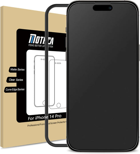 Mothca Matte Glass Screen Protector for iPhone 14 Pro Anti-Glare & Anti-Fingerprint Tempered Glass Clear Film Case Friendly Easy Install Bubble Fr...