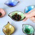 Colorful Leaf Shape Design Multipurpose Porcelain Side Dish Bowl Seasoning Dishes Soy Dipping Sauce Dishes(Set of 6)-Small...