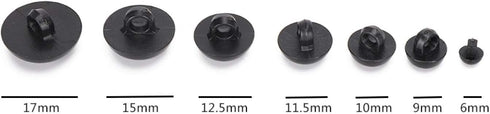 Mushroom Domed Black 184pcs DIY Plastic Eyes, Buttons, Artificial Animal Sewing Buttons for Art Toys Art Craft Craft Supplies...