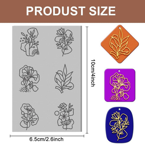 CHGCRAFT Polymer Clay Texture Sheets Bohemian Flowers Clay Texture Mat Floral Clay Texture Stamps Polymer Clay Earrings Tools Clay Texture Mat for...