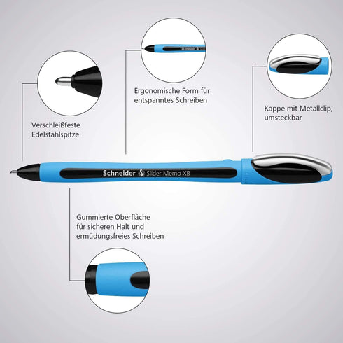 Schneider Slider Memo XB Ballpoint Pen, 10/Pack...