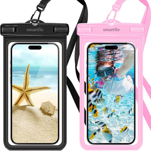 Waterproof Phone Pouch Case - 2 Pack, Cell Phone Dry Bag for iPhone 14 13 12 11 Pro Max XS Plus XR, Galaxy S23 S22 S21, IPX8 Waterproof Phone Hold...