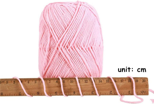 Acrylic & Cotton Blended Knitting and Crochet Yarn Soft Medium Yarn, Breathable and Skin Friendly for Baby Garments, Scarves, Hats, and Craft Proj...