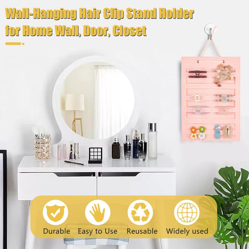 NBEADS 2 Pcs Hair Claw Clip Organizer, 30.7x13.78 Inch Hair Accessories Hanging Storage Wall Hanging Hair Clip Stand Felt Hair Claw Clips Holder f...