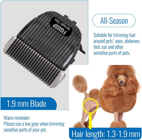 7FC Blade Dog Grooming Clippers Replacement Blades Compatible P70 Dog Clippers Detachable Ceramic Blade&Stainless Steel Blade 3.2mm Length Blades...