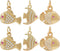 Beebeecraft 9Pcs 3 Styles Cubic Zirconia Fish Charms 18K Gold Plated Summer Sea Fish Pendant Charm with Storage Box for DIY Jewelry Crafts Necklac...