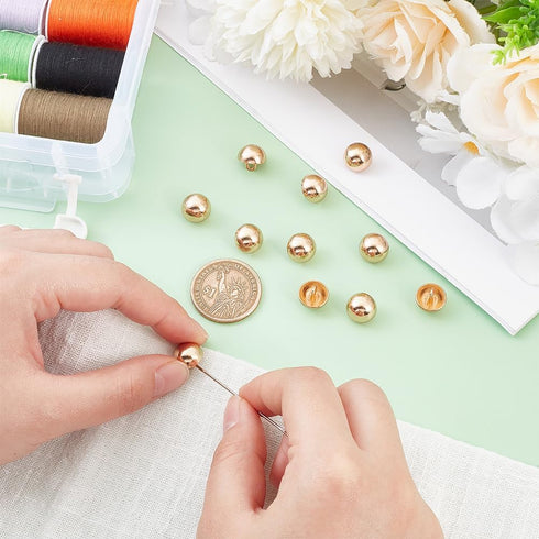 PH PandaHall 20Pcs 11.5mm Diameter Sewing Buttons Metal Button Blazer Half Round Sport Woolen Buttons Set Woolen Coat Jacket Decorative Buttons fo...