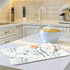 Green Leaves Dish Drying Mat for Kitchen Counter Herb Plant White Drying Mats Super Absorbent Reversible Microfiber Kitchen Countertop Protector D...