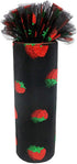 Shiny Strawberry Glitter Tulle Rolls 6 inch x 10 Yards (30 feet) Black Color for Table Runner Chair Sash Bow Pet Tutu Skirt Sewing Crafting Fabric...