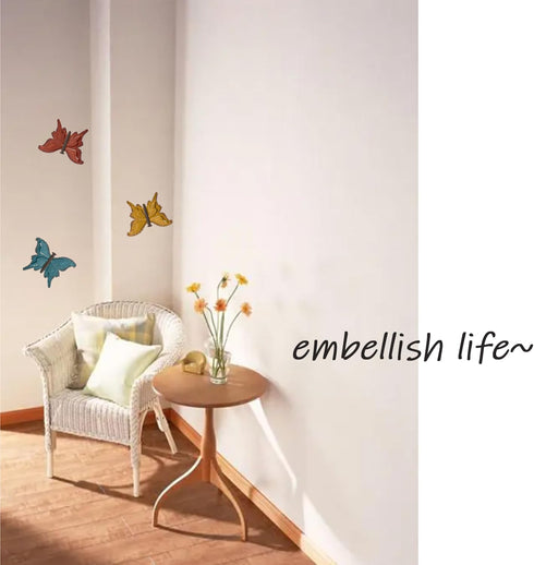 KISWIAR 3PCS Metal Three-dimensional Butterfly Wall Decoration, Butterfly Iron Art Wall Sculpture, Yellow Red Blue Butterfly Wall Decor for Indoor...