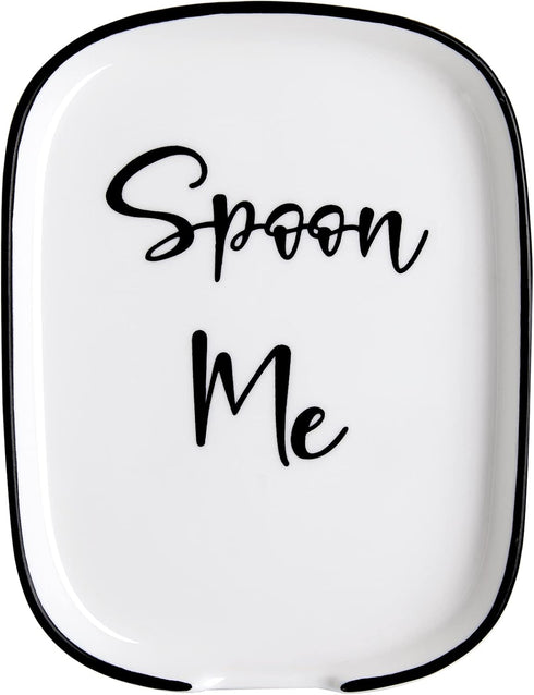 Ceramic Spoon Rest for Stove Top, Large Spoon Holder for Kitchen Counter, White Coffee Spoon Rest, Heat-Resistant Cooking Utensil Rest, Modern Far...