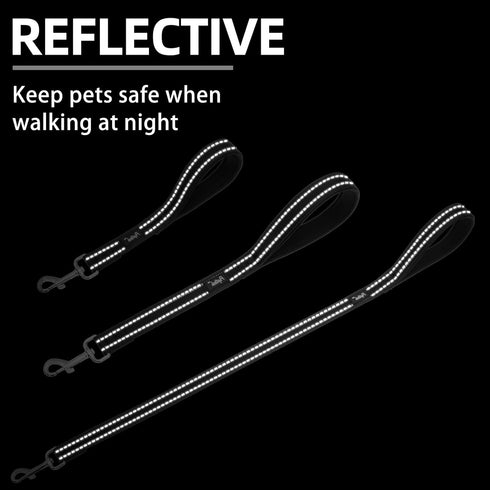 PUPTECK Reflective Short Dog Leash - 3 Packs 2.5ft/ 1.5ft/ 1ft Nylon Dog Leash with Strong Clip, and Soft Padded Handle, Durable Training Leash fo...
