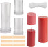 Plastic Candle Molds,2 Sizes Cylinder Candle Molds Pillar Candle Mould with Candle Wick Wooden Wick Holders Cylindrical Mould DIY Candle Making Su...