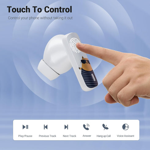 Bluetooth 5.3 Headphones True Wireless Earbuds,LED Power Display in-Ear Earphones with 42H Playtime Sports, IPX5 Waterproof with Mic for TV Smart ...