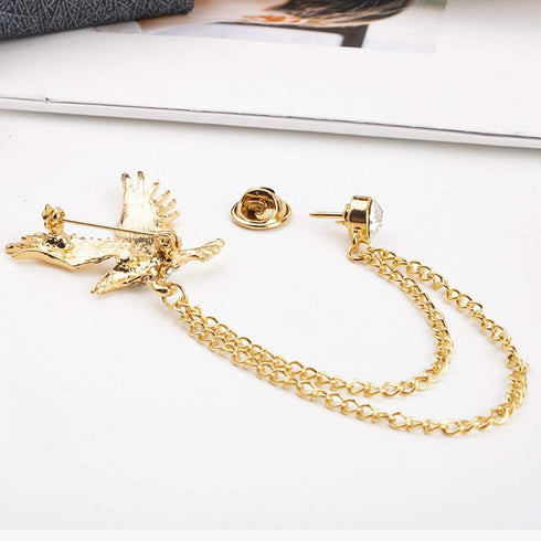 2 Packs Men's Eagle Brooch Lapel Pin Badge Hanging Chains Collar Brooches Pin for Career Suit Tuxedo of Shirts Tie Hat Scarf for Boyfriend Father ...