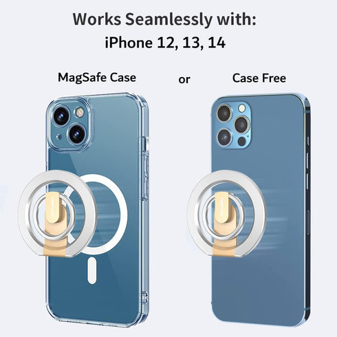 RapidX Snapo 2-in-1 Magnetic Phone Grip & Stand, Holder with Adjustable Kickstand, MagSafe Compatible with iPhone 14, 13, 12 Pro, Pro Max, Mini (G...