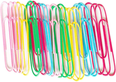 4 Inch Large Paper Clips,25 Pcs Jumbo Paper Clips Vinyl Coated Giant Paperclips for Files, Papers, Bookmark, Office Supply,Multicolor 10CM...