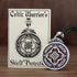 Pewter Celtic Knot Warrior Shield Pendant Necklace...