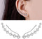 7 Crystals Ear Cuffs Stud Climbers Earrings S925 Sterling Silver Hypoallergenic Arete...
