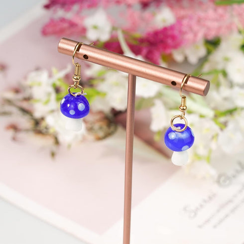 jiebor 50Pcs Mushroom Beads Charms Glass Lampwork Beads Mushroom Ornament for Jewelry Craft Necklace Bracelet Earring Making...