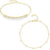 Amazon Essentials Plated Cubic Zirconia Tennis and Stations Anklet Set 9" + 1" Extender...