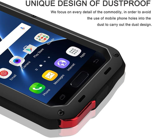 seacosmo Case for Samsung Galaxy S7, Shockproof Dustproof Rainproof Military Grade Full Body Protective Case with Tempered Glass Screen Protector ...