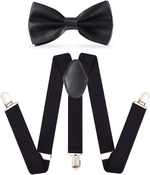 Beelittle 1920s Boys Old Man Costume 52cm Fedora Hat Suspenders Bow Tie Set Adjustable Y Back...