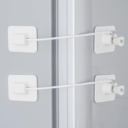 Secure Your Refrigerator and Cabinets with 2 Pcs Fridge Lock(4 Key) – Refrigerator Lock – Child and Adult Safety Locks with Keys for Pantry, Freez...