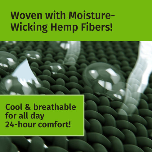 Hempvana Green Relief Arthritis Gloves Woven with Hemp Fibers, AS-SEEN-ON-TV, Advanced Compression to Help Relieve Pain & Swelling, Adjustable Wri...