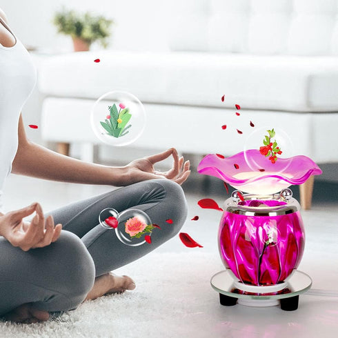 HUNANBANG 1 X Purple Tie Dye Electric Oil Warmer with a Mirrored Base...