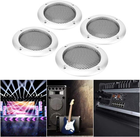 4pcs 2inch Car Speaker Grill,Speaker Grill Covers,Audio Speaker Grille Protective Decorative Audio Speaker Mesh Grille ABS Plastic Frame with Meta...