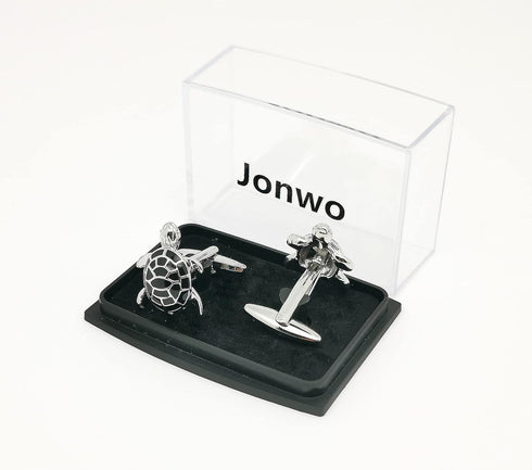 Men's Cuff Links for French Black Turtle Tuxedo Shirt Stainless Brass Metal Shirt Buttons Cufflinks Anniversary In Gift Box...