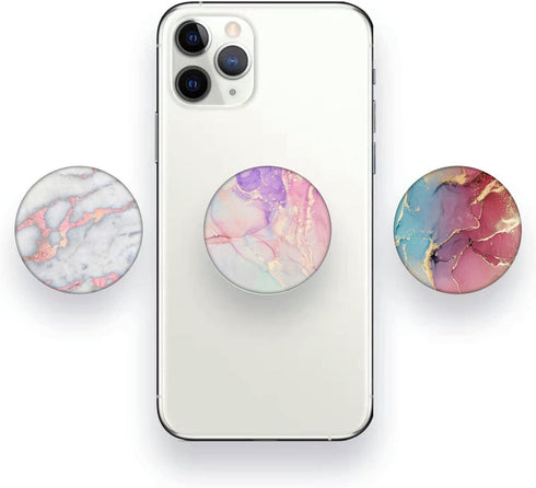 Junddla?6 Pack? Cellphone Stand,Cell Phone Finger Foldable Holder Grip for Smartphones and Tablets - Rose Gold Green White Pink Marble...