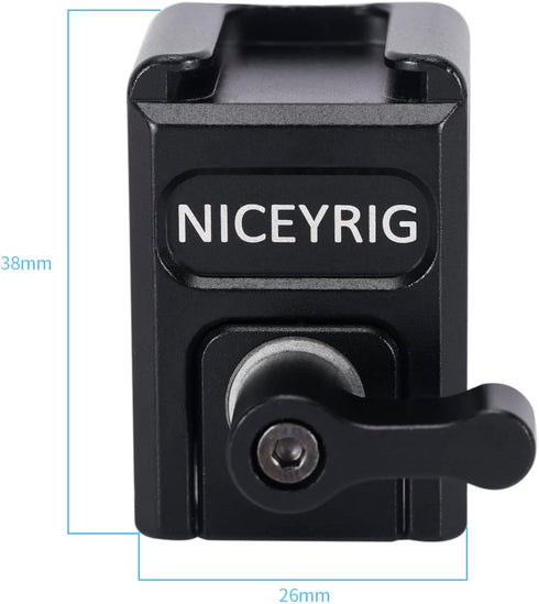 NICEYRIG Multi-functional NATO Clamp to 15mm Rod Clamp, Cold Shoe Mount, Quick Release NATO Rail Lock Mount for 15mm Rod Rail Extension EVF Mount ...