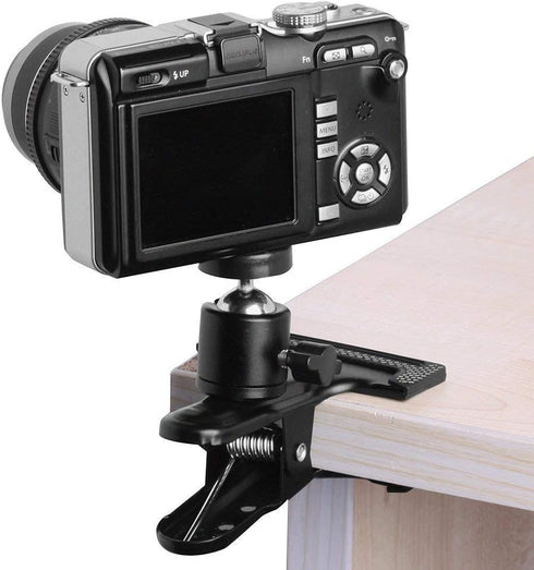 SLOW DOLPHIN Tripod Clip Clamp Mount Flash Reflector Holder for Studio Backdrop Camera with 360 Swivel Tripod Mini Ball Head Standard 1/4" Screw,S...
