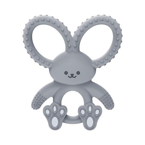 Dr. Brown's Flexees Gray Bunny, Soft 100% Silicone Baby Teether, BPA Free, 3m+...