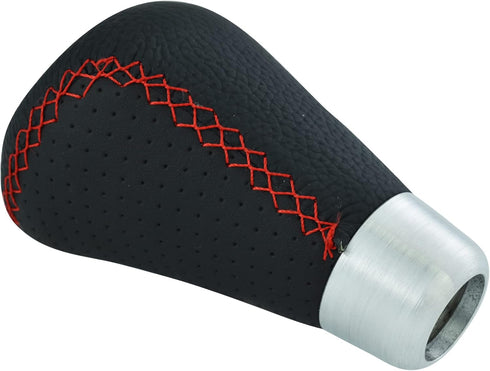 6 Speed Shift Knob Car Shifter Handle PU Leather Gear Stick Head for Most Manual Automatic Vehicles (Red Stitches)...