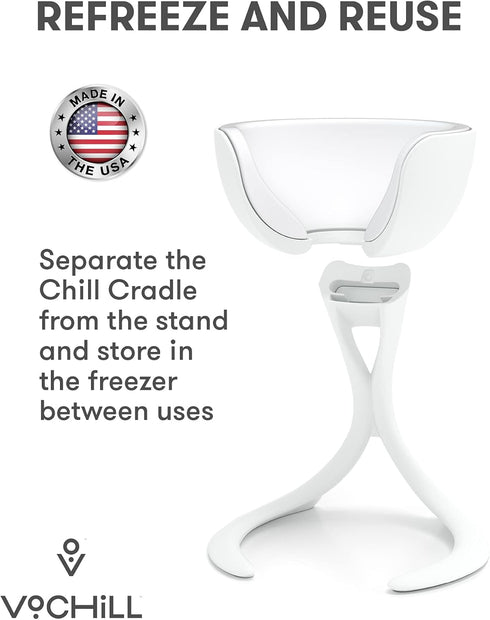 VoChill Stemmed Wine Glass Chiller | Made in USA | Radically cool wine tool – keeps wine perfectly chilled in your glass | Refreezable Chill Cradl...