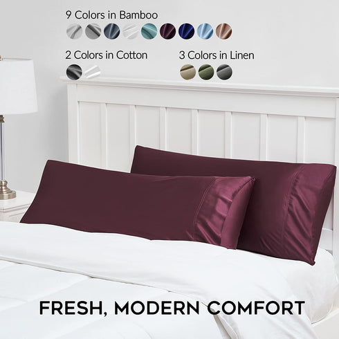 YnM Cooling Pillowcase 2 Pack,King(21''x40'')?Burgundy...