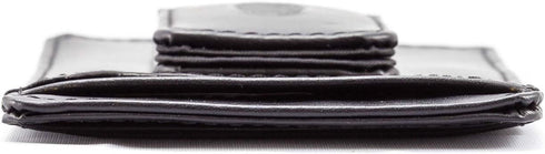 Big Skinny Men's Leather Magnetic Money Clip Slim Wallet, Holds Up to 12 Cards, Black...