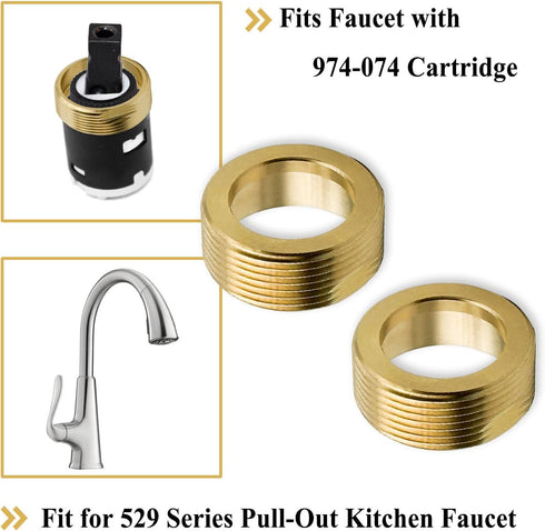 2 Pcs 9620750 Plumbing Equipment, Cartridge Nut for 529 Series Faucets, Brass...